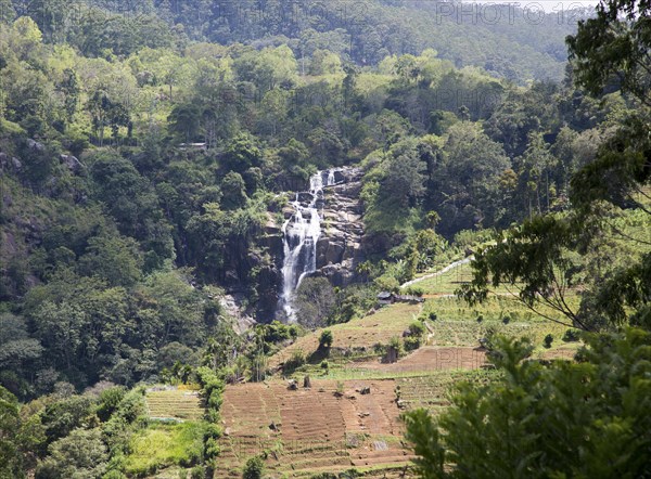 Little Rawana or Ravana Falls waterfall, Ella, Badulla District, Uva Province, Sri Lanka, Asia