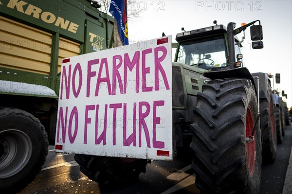 Pictures taken during the farmers' protests in Berlin. Farmers are demonstrating against the planned cancellation of the agricultural diesel tax and the motor vehicle tax exemption. The protests were organised by the German Farmers' Association together with the state farmers' associations