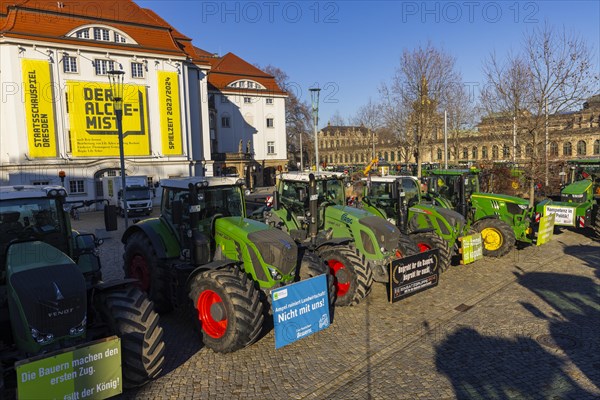 Farmers' protest action, Dresden, Saxony, Germany, Europe