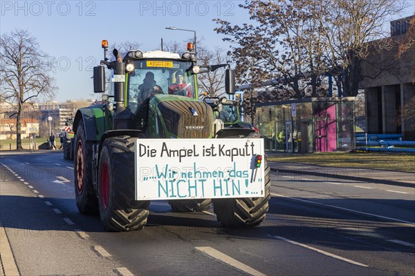 Farmers' protest action, Dresden, Saxony, Germany, Europe