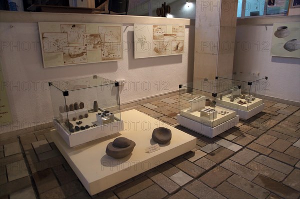 Exhibition of prehistoric Thracian pottery finds in Kazanlak museum, Bulgaria, eastern Europe, Europe