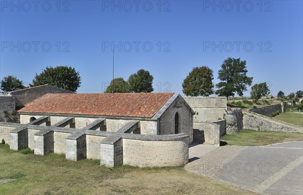 The Saint-Luc gunpowder magazine, poudriere with flying-buttresses at Brouage, Hiers-Brouage, Charente-Maritime, France, Europe