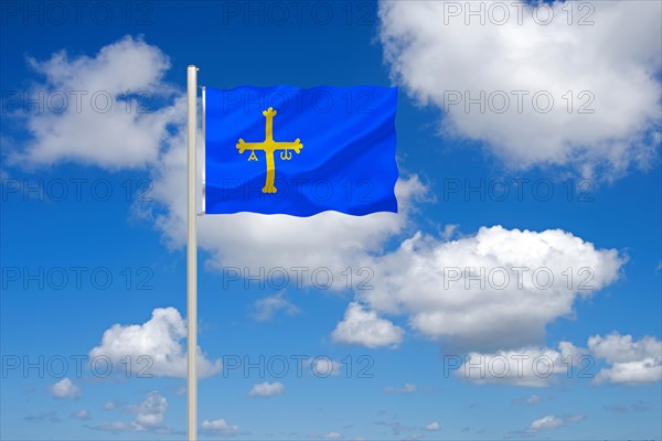 The flag of Asturias, Spain, Studio, Europe