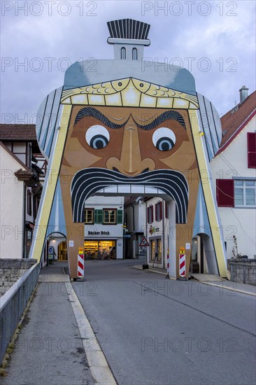 Large Goleztor gate in Donaustrasse at the entrance to Riedlingen town centre, Riedlingen an der Donau, Baden-Wuerttemberg, Germany, Europe