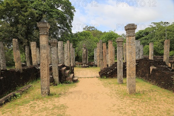 Atadage building in the Quadrangle, UNESCO World Heritage Site, the ancient city of Polonnaruwa, Sri Lanka, Asia