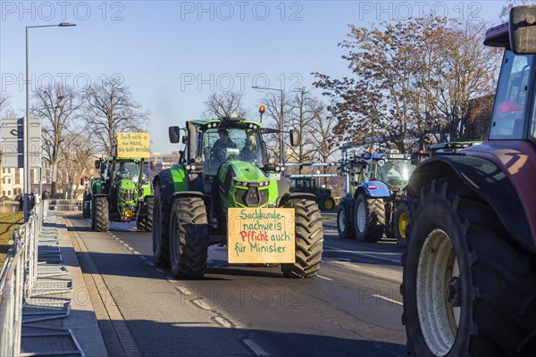 Farmers' protest action, Dresden, Saxony, Germany, Europe