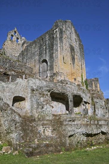 Chateau de Commarque, medieval castle at Les Eyzies-de-Tayac-Sireuil, Dordogne, Aquitaine, France, Europe