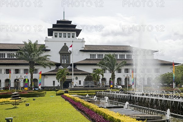 Gedung Sate, Dutch colonial building in Indo-European style, former seat of the Dutch East Indies in the city Bandung, West Java, Indonesia, Asia