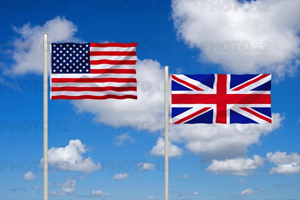 The flags of the USA and Great Britain, Studio