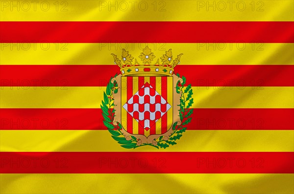 The flag of Girona, Spain, Europe, Studio, Europe