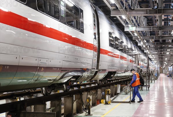 A Deutsche Bahn ICE train stands at the ICE plant in Berlin Rummelsberg, Berlin, 20 December 2022