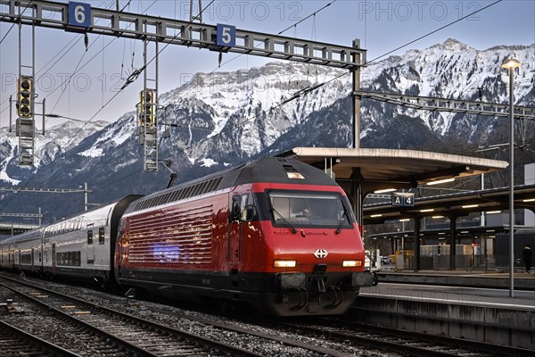 Railcar SBB Interlaken Ost station, Switzerland, Europe