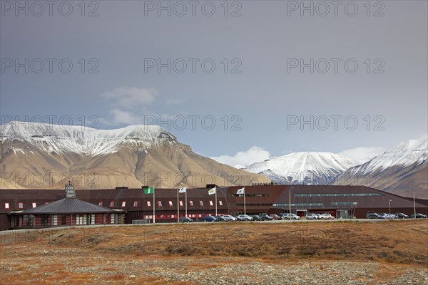 Research station of the Norsk Polarinstitutt, Norwegian Polar Institute, Norway's national institution for polar research at Ny-Alesund, Svalbard, Spitsbergen, Norway, Europe
