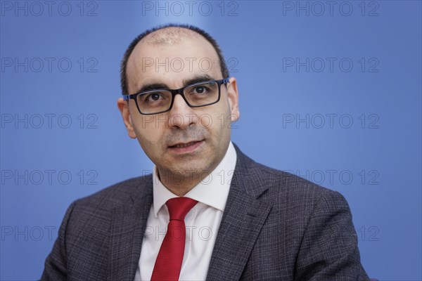 Prof Dr Shervin Haghsheno, university lecturer and entrepreneur, recorded at the Federal Press Conference on the founding of the party Alliance Sahra Wagenknecht, Reason and Justice and proposal of the European top candidates, in Berlin, 08.0