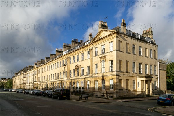 Georgian architecture buildings in Great Pulteney Street, Bath, North East Somerset, England, UK