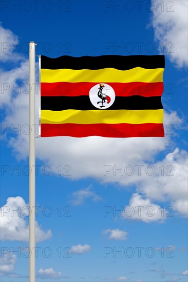 The flag of Uganda, Africa, East Africa, Studio