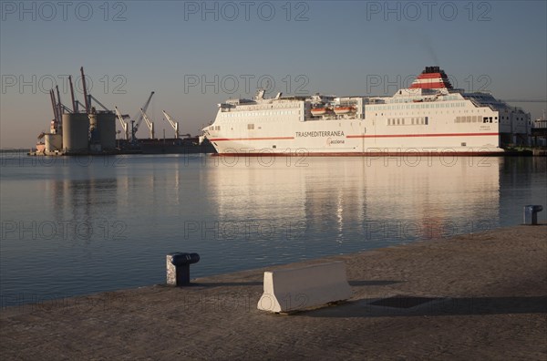 Acciona Trasmediterranea ferry ship Sorolla in the port of Malaga, Spain, Europe