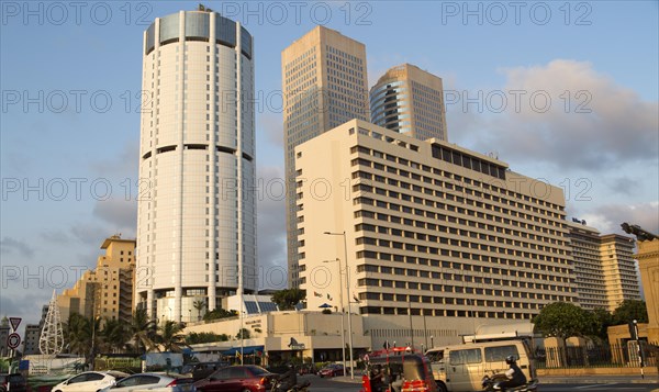 Modern architecture buildings central Colombo, Sri Lanka, Asia, Galadari Hotel and BOC building and Twin Towers World Trade Centre, Asia