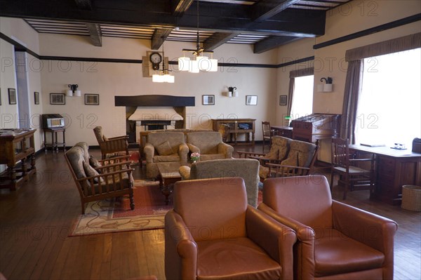 Interior of British colonial period Hill Club, Nuwara Eliya, Sri Lanka, Asia