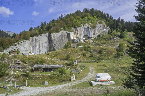 Carriere royale de l'Espiadet, Carriere du Roy, marble quarry at Payolle, Haute-Bigorre, Hautes-Pyrenees, France, Europe