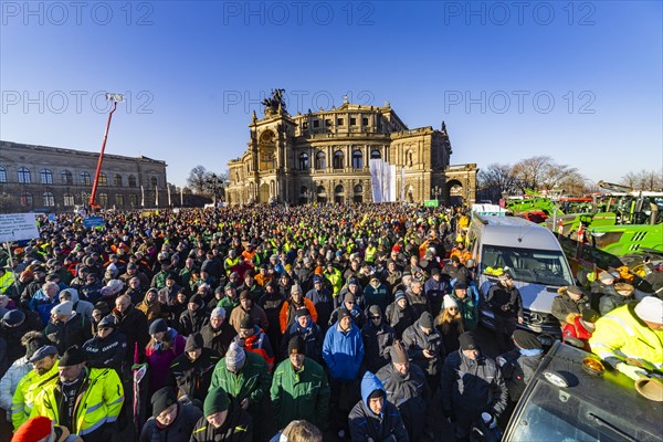 Farmers' protest action, Dresden, Saxony, Germany, Europe