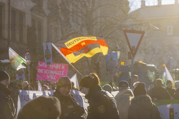 Farmers' protest action, Dresden, Saxony, Germany, Europe