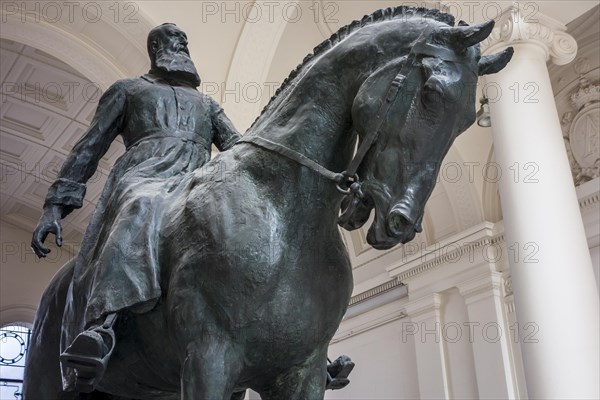 Equestrian statue of Leopold II of Belgium in the Cinquantenaire Museum in Brussels, Belgium, Europe