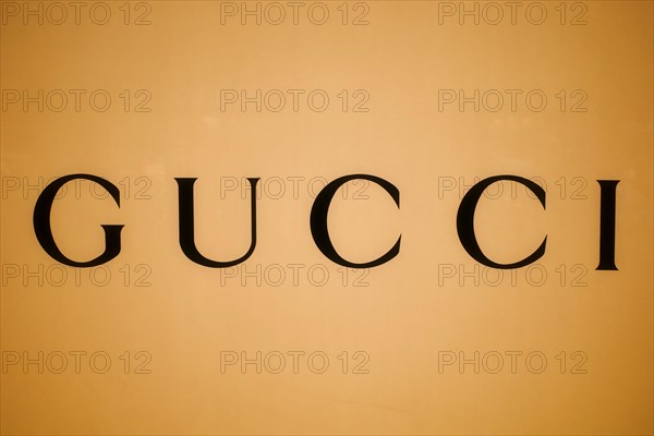 Logo of the luxury fashion brand Gucci, Roermond, Netherlands