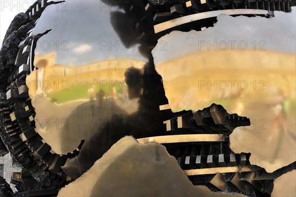 Detail, Mappa Monda, Sfera con Sfera, Globe, Palazzetto del Belvedere, Cortile della Pigna, Vatican Museums, Vatican, Rome, Lazio, Italy, Europe