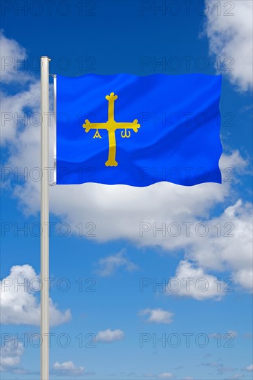 The flag of Asturias, Spain, Studio, Europe