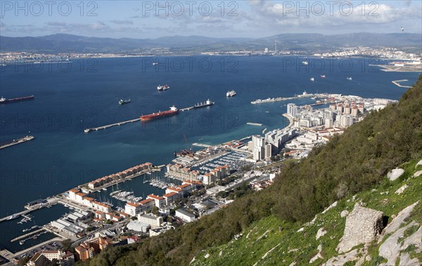 High density modern apartment block housing, Gibraltar, British overseas territory in southern Europe, Europe