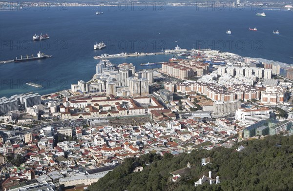 High density modern apartment block housing, Gibraltar, British overseas territory in southern Europe, Europe