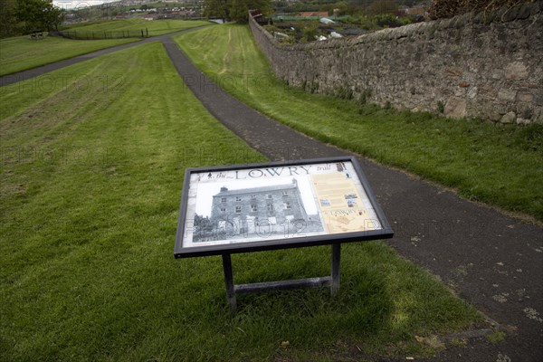 The Lion House and Lowry information board, Berwick-upon-Tweed, Northumberland, England, UK