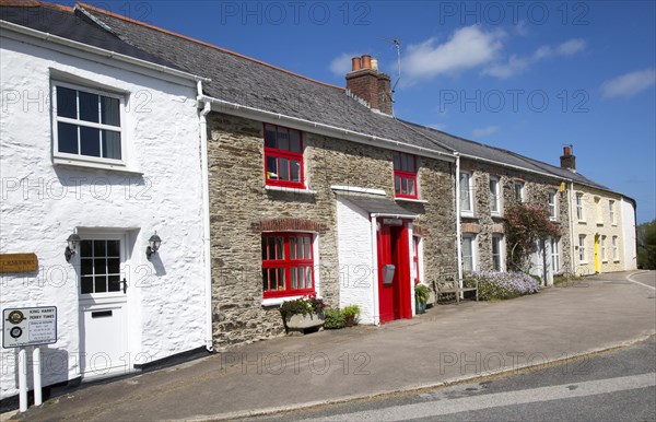 Attractive cottages in village of St Just in Roseland, Cornwall, England, UK