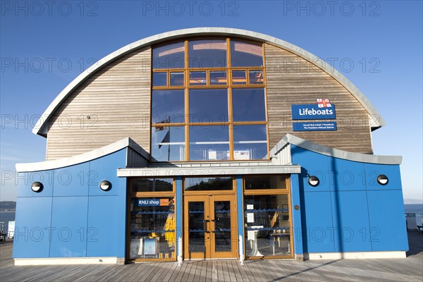 Lifeboat station building Mumbles, Gower peninsula, near Swansea, South Wales, UK