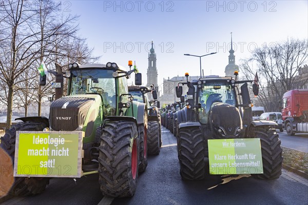 Farmers' protest action, Dresden, Saxony, Germany, Europe