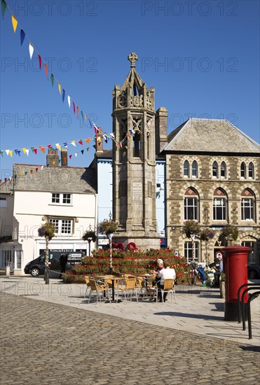 War memorial in market square, Launceston, Cornwall, England, UK