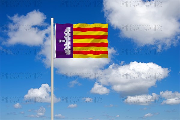 The flag of Majorca, Spain, Balearic Islands, Island, Europe, EU, Studio, Europe