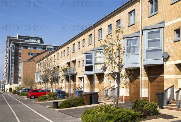 Modern maisonette housing in central Ipswich, Suffolk, England, UK