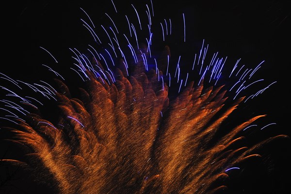 Colourful fireworks at night during festivity