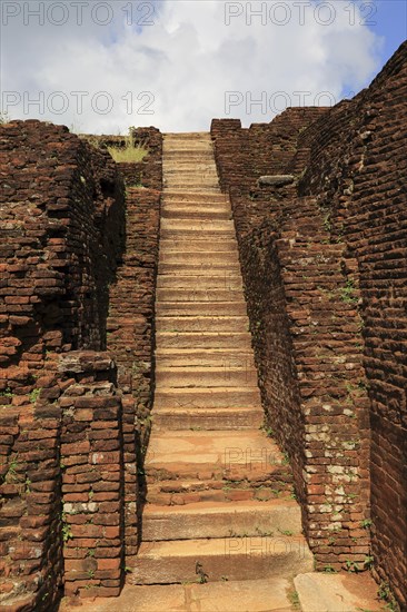 Stone staircase in the rock palace at Sigiriya, Central Province, Sri Lanka, Asia