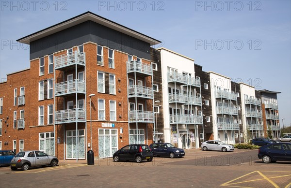 Modern apartment housing in Compair Crescent, central Ipswich, Suffolk, England, UK