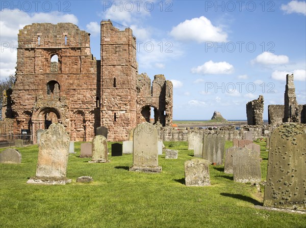 Ruins of Lindisfarne Priory, Holy Island, Northumberland, England, UK