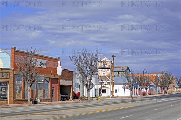 Stores along the U. S. Route 84, US 84 in the village Fort Sumner, De Baca County, New Mexico, United States, USA, North America