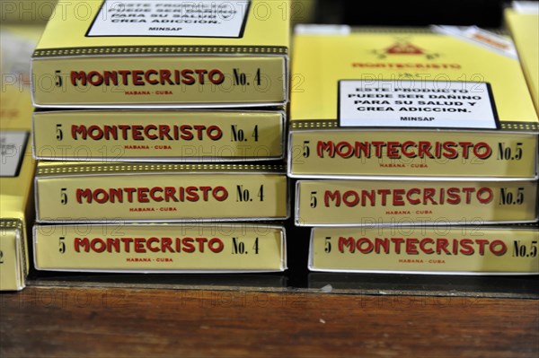 MONTECRISTO No. 5, Cigars, In a tobacco shop, Havana, Cuba, Greater Antilles, Central America, America, Central America