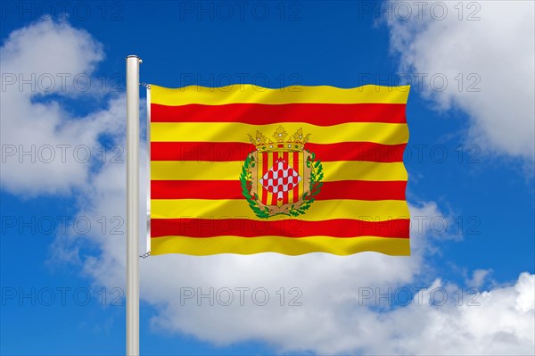 The flag of Girona, Spain, Europe, Studio, Europe