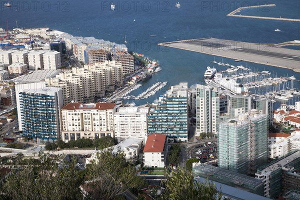 High density modern apartment block housing, Gibraltar, British overseas territory in southern Europe, Europe