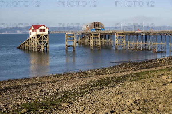 Pier and lifeboat station, Mumbles, Gower peninsula, near Swansea, South Wales, UK