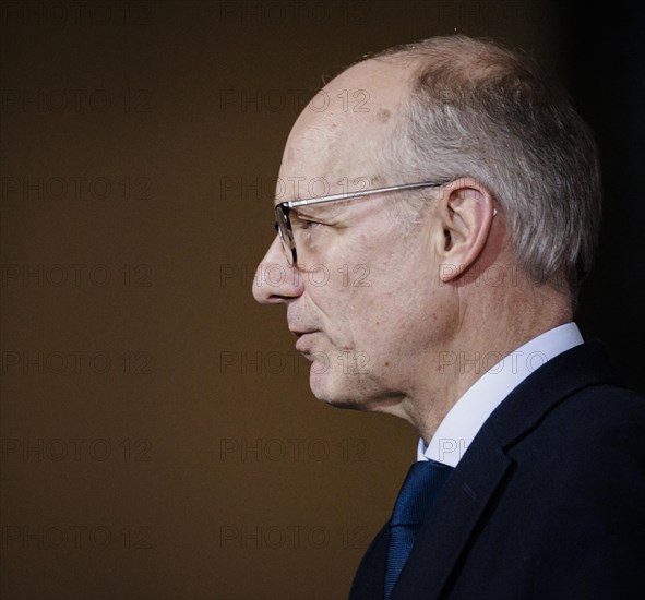 Federal Chancellor Olaf Scholz (SPD) and Luc Frieden, Prime Minister of the Grand Duchy of Luxembourg, give a press conference after talks at the Federal Chancellery in Berlin, 8 January 2024