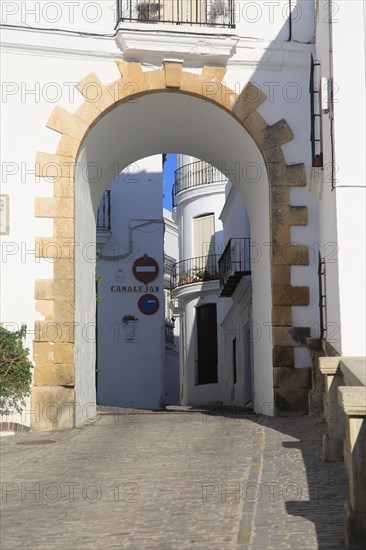 Traditional whitewashed buildings in Vejer de la Frontera, Cadiz Province, Spain, Europe